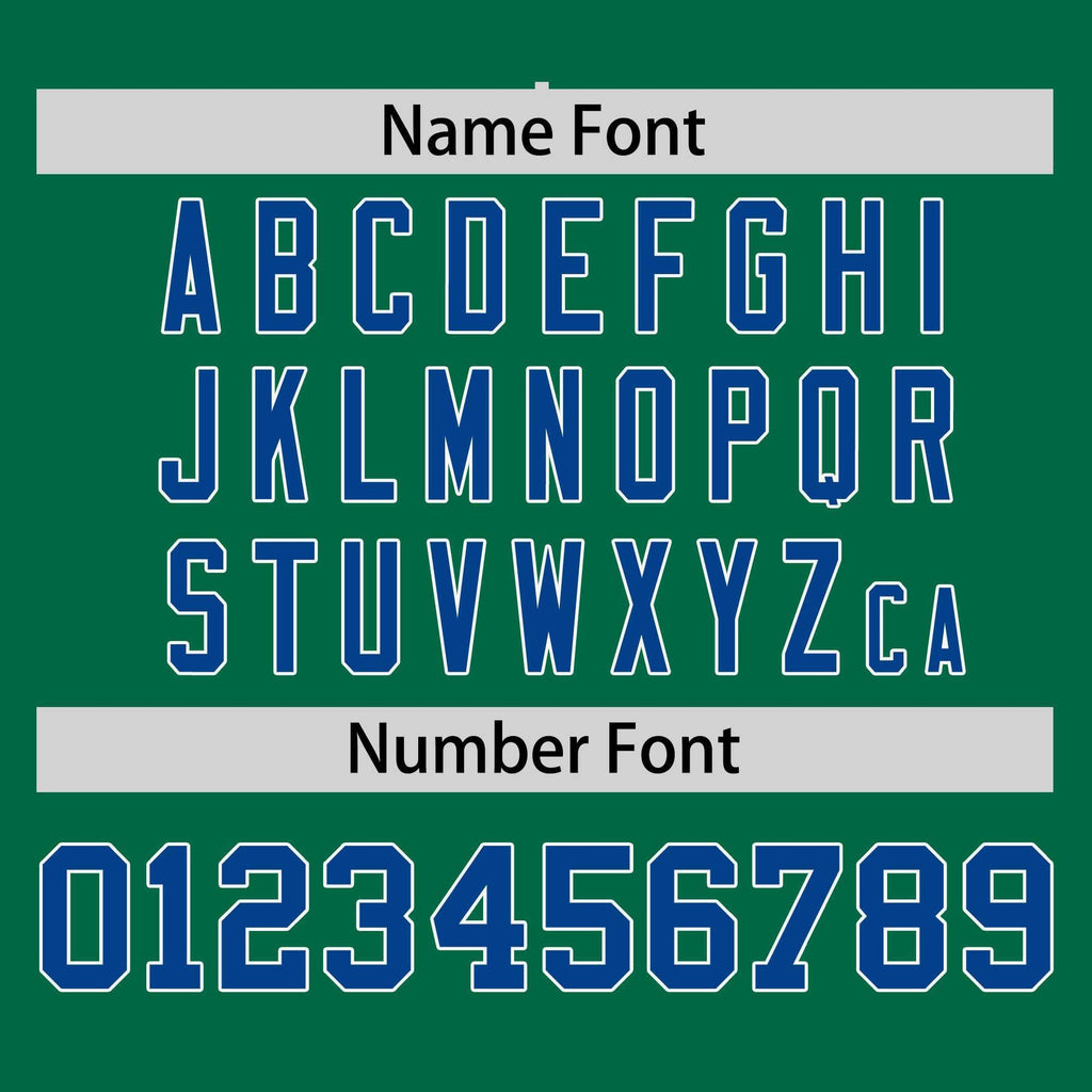 Custom Kelly Green Royal-White Stripe Fashion Raglan Sleeves Authentic Two-Button Softball Jersey