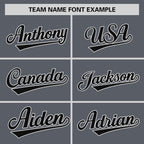 Custom Dark Gray Black-Gray Stripe Fashion Raglan Sleeves Authentic Two-Button Softball Jersey