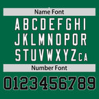 Custom Kelly Green Black-White Stripe Fashion Raglan Sleeves Authentic Two-Button Softball Jersey