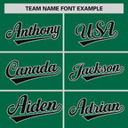 Custom Kelly Green Black-White Stripe Fashion Raglan Sleeves Authentic Two-Button Softball Jersey