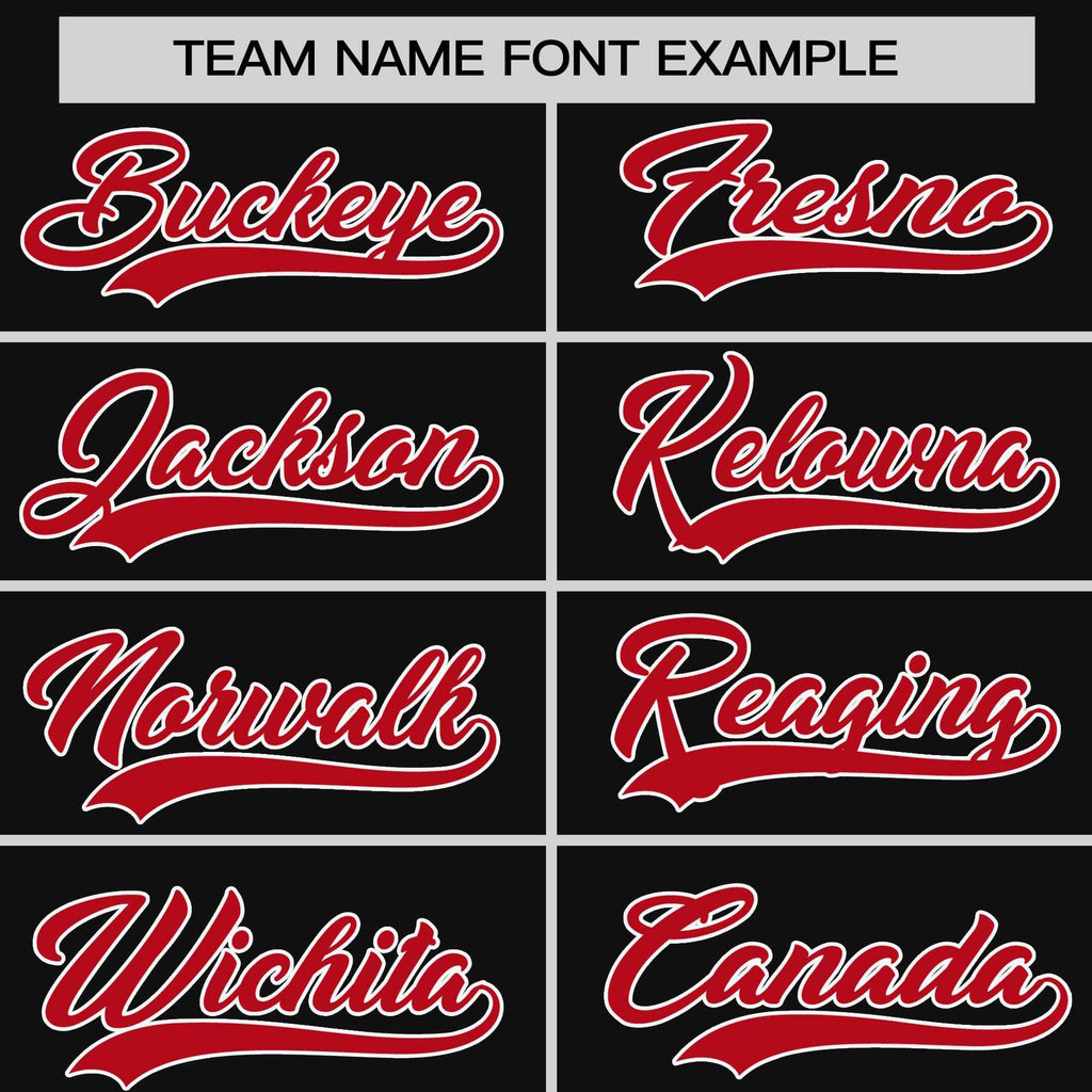 Custom Black Red-White Stripe Fashion Raglan Sleeves Authentic Two-Button Softball Jersey