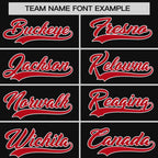 Custom Black Red-White Stripe Fashion Raglan Sleeves Authentic Two-Button Softball Jersey