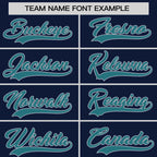Custom Navy Aqua-Gray Stripe Fashion Raglan Sleeves Authentic Two-Button Softball Jersey