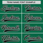Custom Kelly Green Black-White Stripe Fashion Raglan Sleeves Authentic Two-Button Softball Jersey