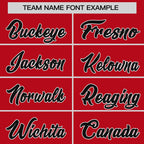 Custom Red Black-White Stripe Fashion Raglan Sleeves Authentic Two-Button Softball Jersey