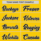 Custom Gold Black Stripe Fashion Raglan Sleeves Authentic Two-Button Softball Jersey