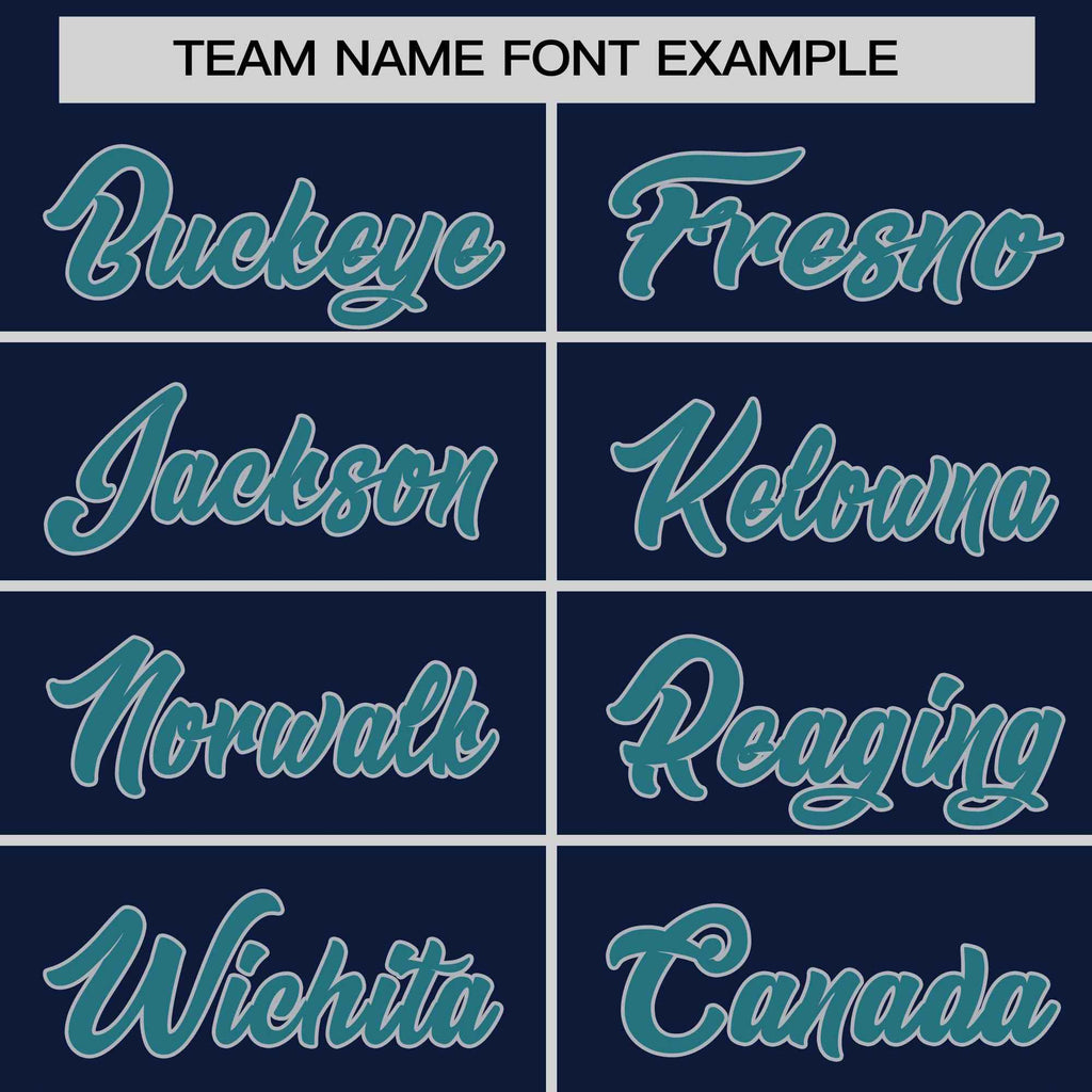 Custom Navy Aqua-Gray Stripe Fashion Raglan Sleeves Authentic Two-Button Softball Jersey