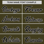 Custom Olive Black-Cream Stripe Fashion Raglan Sleeves Authentic Two-Button Softball Jersey