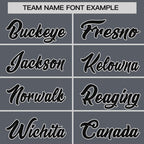 Custom Dark Gray Black-Gray Stripe Fashion Raglan Sleeves Authentic Two-Button Softball Jersey