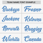 Custom White Light Blue Stripe Fashion Raglan Sleeves Authentic Two-Button Softball Jersey