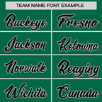 Custom Kelly Green Black-White Stripe Fashion Raglan Sleeves Authentic Two-Button Softball Jersey
