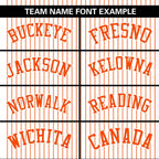 Custom White Orange Stripe Fashion Authentic Two-Button Softball Jersey