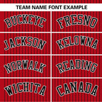 Custom Red Black Stripe Fashion Authentic Two-Button Softball Jersey