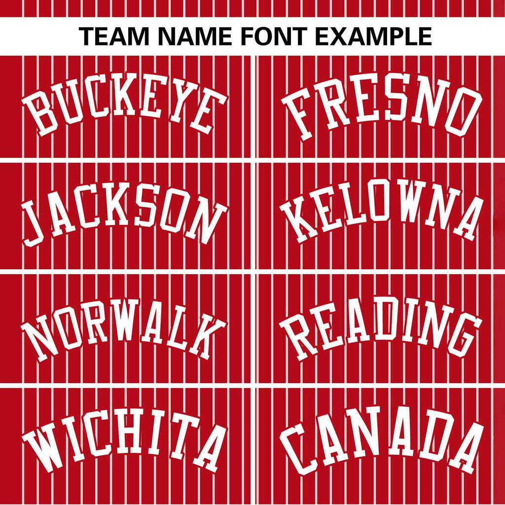 Custom Red White Stripe Fashion Authentic Two-Button Softball Jersey