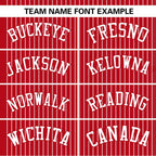 Custom Red White Stripe Fashion Authentic Two-Button Softball Jersey