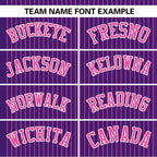 Custom Purple Pink Stripe Fashion Authentic Two-Button Softball Jersey