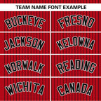 Custom Red Black Stripe Fashion Authentic Two-Button Softball Jersey