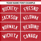 Custom Red White Stripe Fashion Authentic Two-Button Softball Jersey