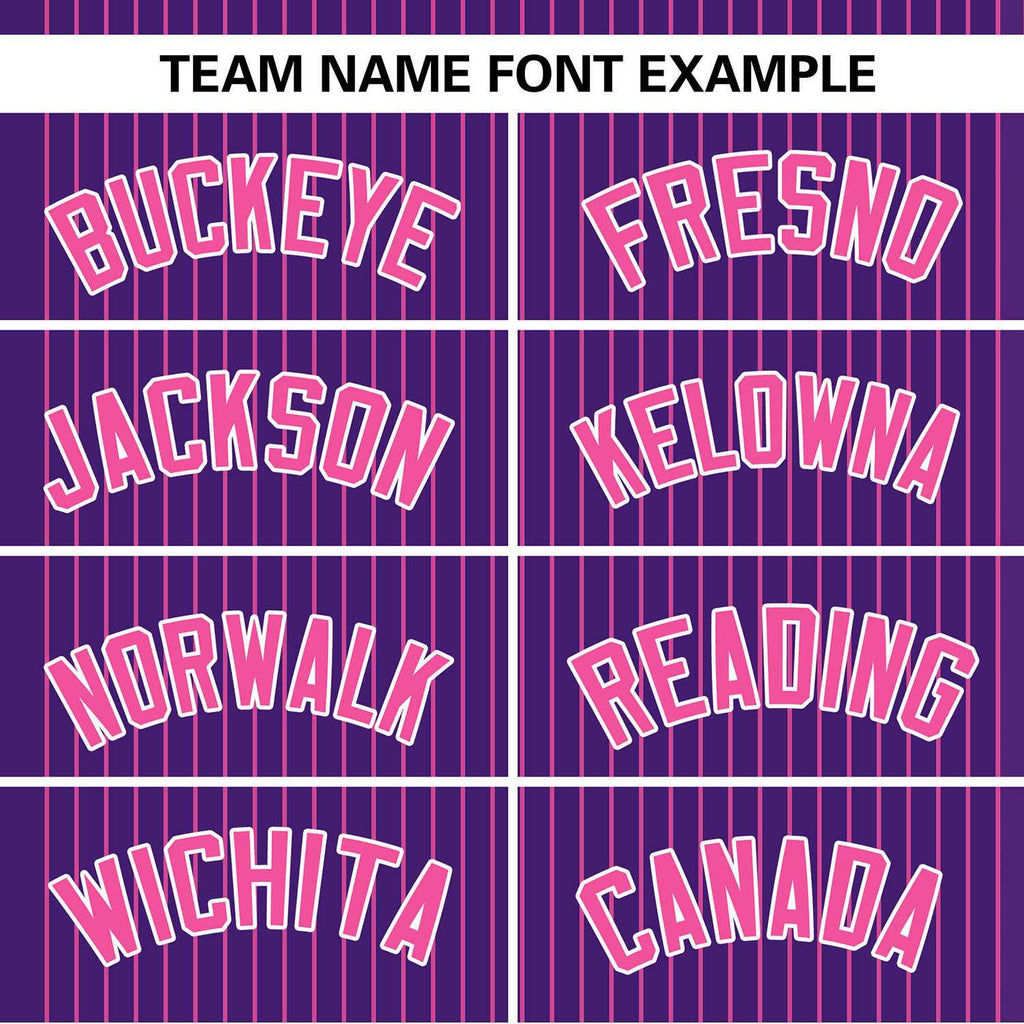 Custom Purple Pink Stripe Fashion Authentic Two-Button Softball Jersey