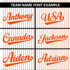 Custom White Orange Stripe Fashion Authentic Two-Button Softball Jersey