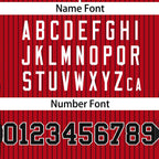 Custom Red Black Stripe Fashion Authentic Two-Button Softball Jersey