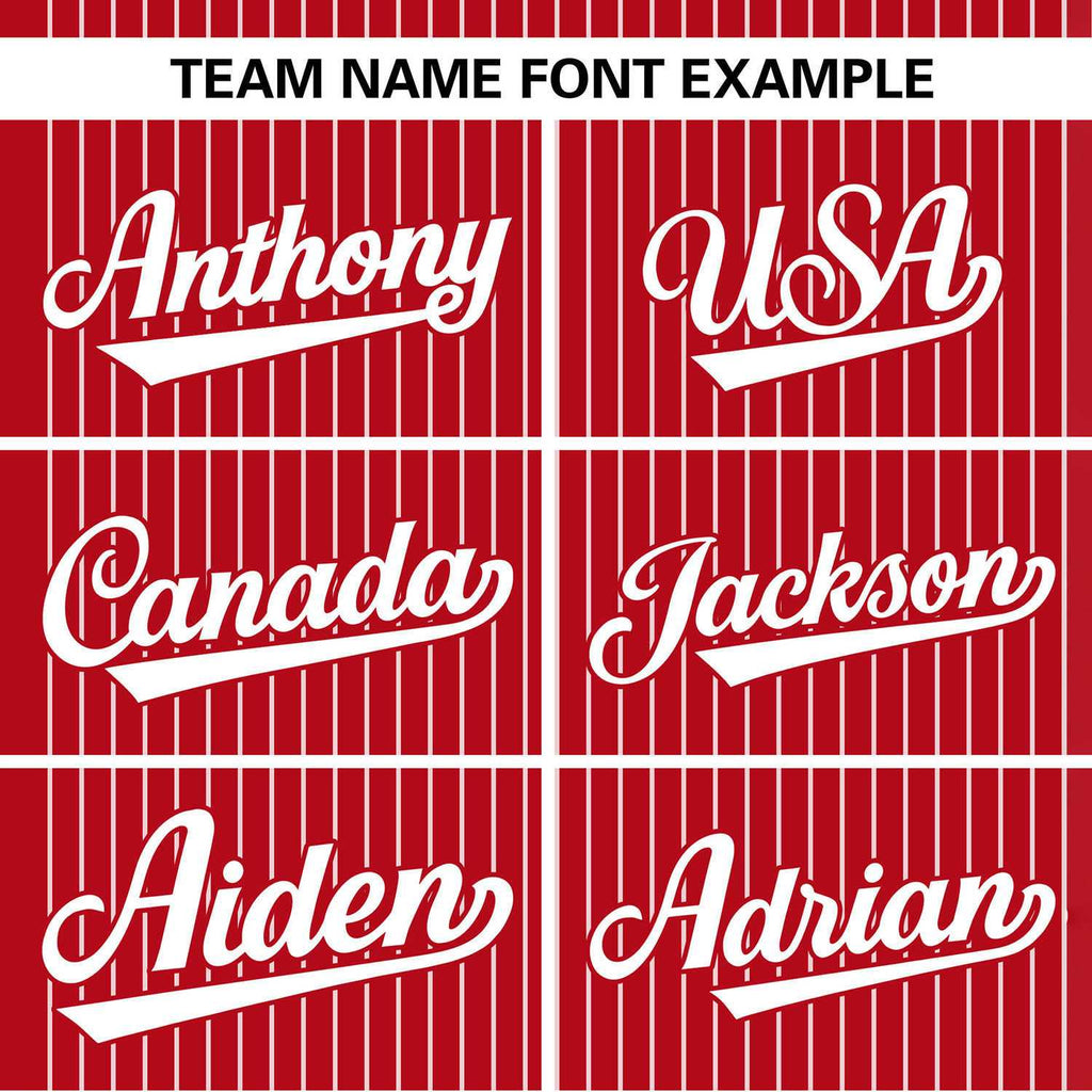 Custom Red White Stripe Fashion Authentic Two-Button Softball Jersey