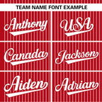Custom Red White Stripe Fashion Authentic Two-Button Softball Jersey