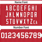 Custom Red White Stripe Fashion Authentic Two-Button Softball Jersey