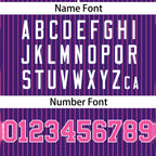 Custom Purple Pink Stripe Fashion Authentic Two-Button Softball Jersey