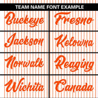 Custom White Orange Stripe Fashion Authentic Two-Button Softball Jersey