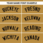 Custom Gold Black Color Block Personalized Authentic Two-Button Softball Jersey