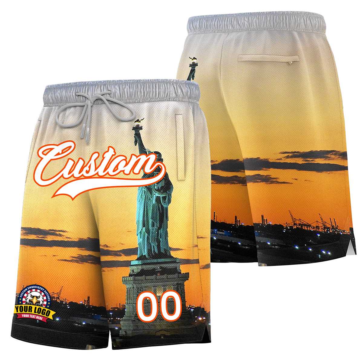 Custom Personalized New York City Landscape Basketball Shorts Main image