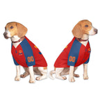 Custom Red Navy Raglan Sleeves Dog Jersey