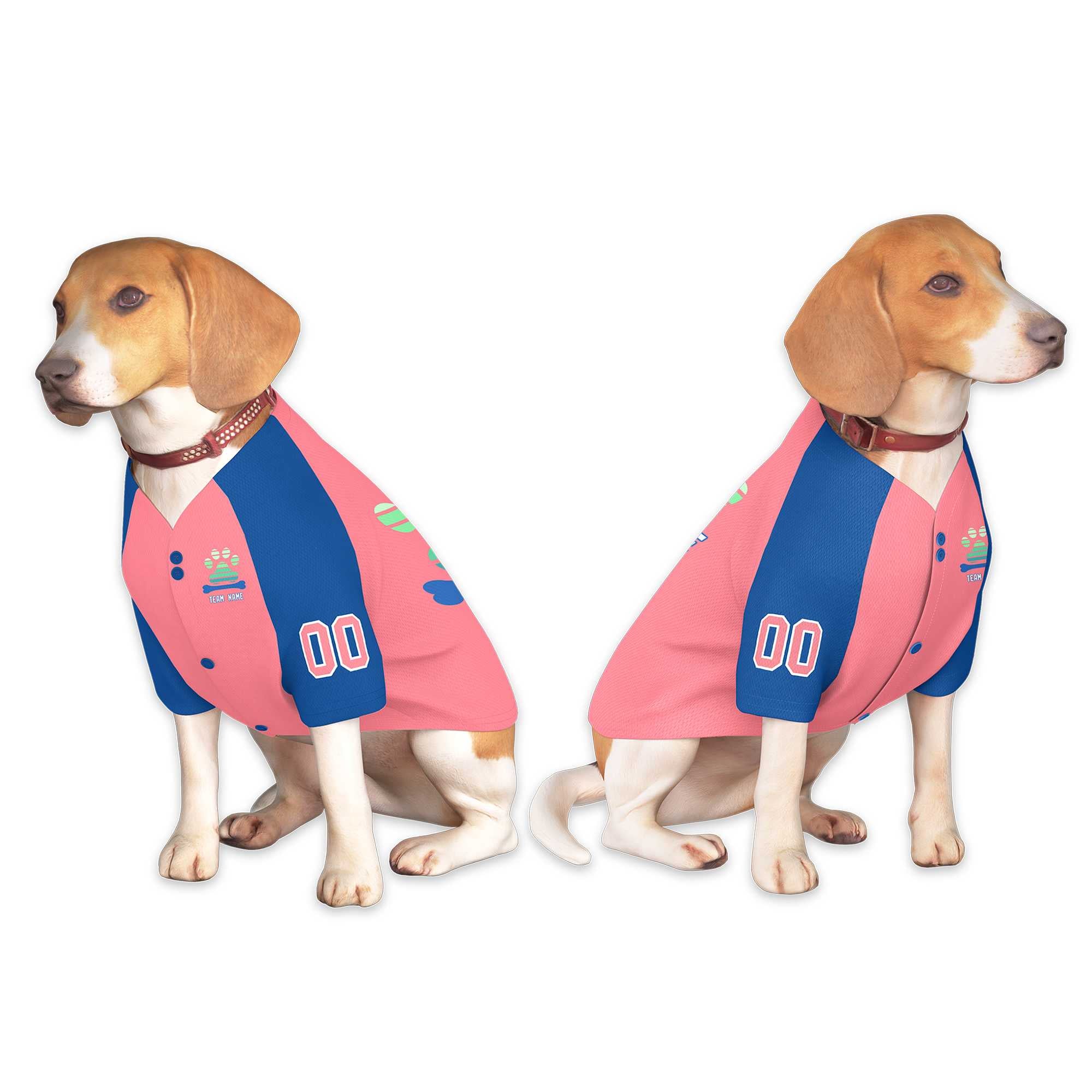 Custom Light Red Royal Raglan Sleeves Dog Jersey