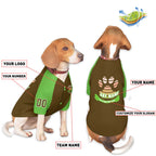 Custom Brown Kelly Green Raglan Sleeves Dog Jersey