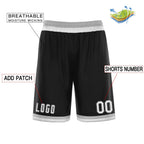 Custom Black White Grey Basketball Shorts