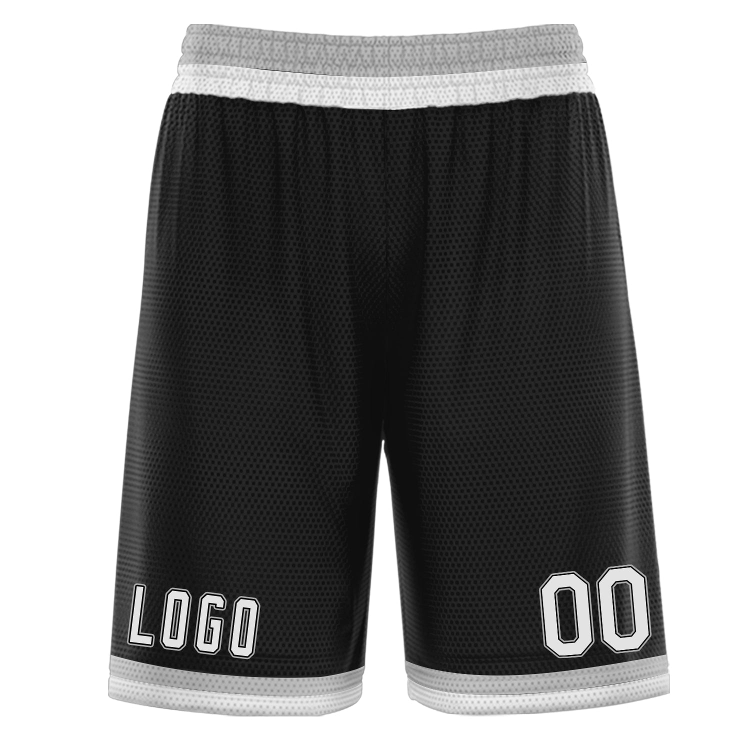 Custom Black White Grey Basketball Shorts Main image