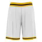 Custom White Yellow Basketball Shorts