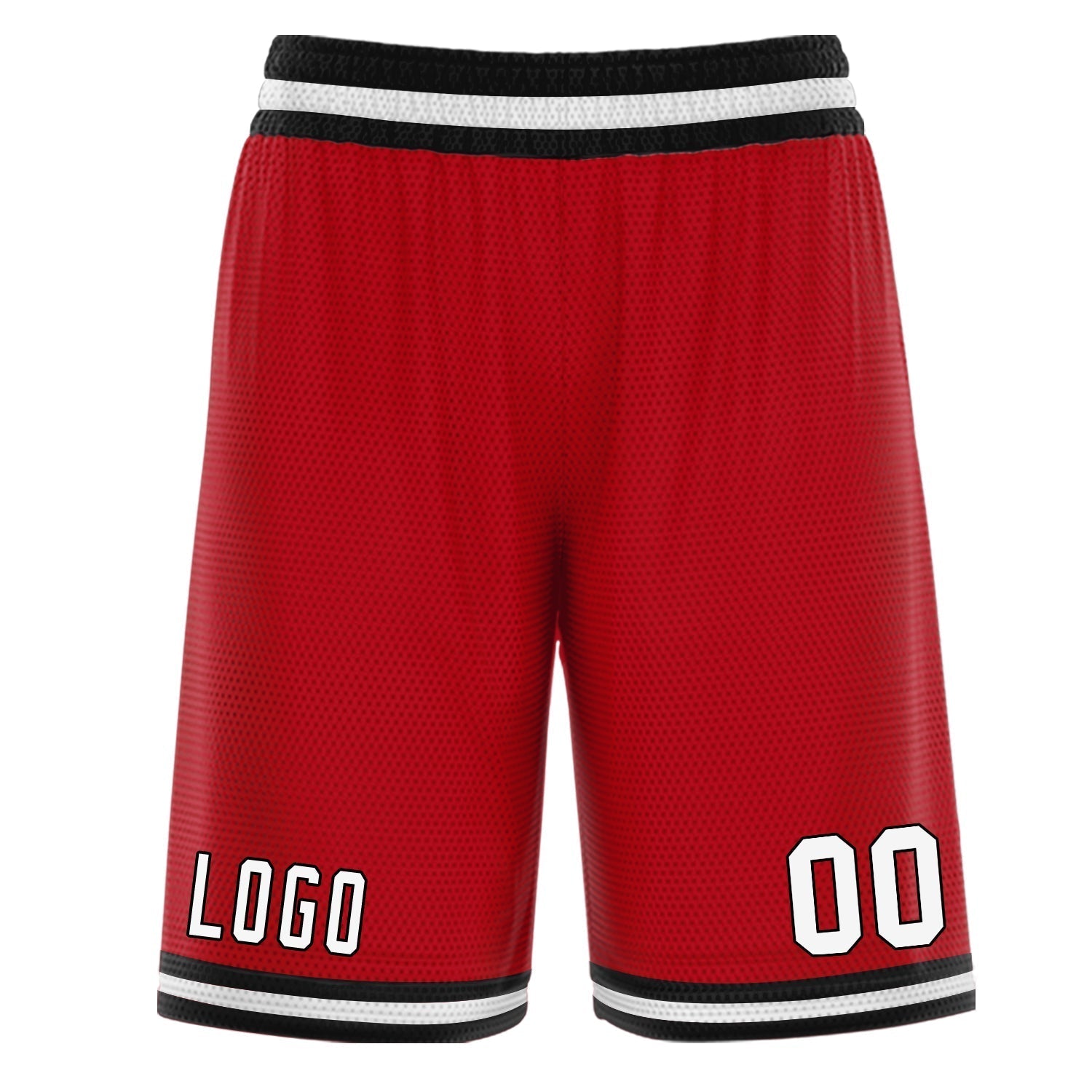 Custom Red Black White Basketball Shorts Main image