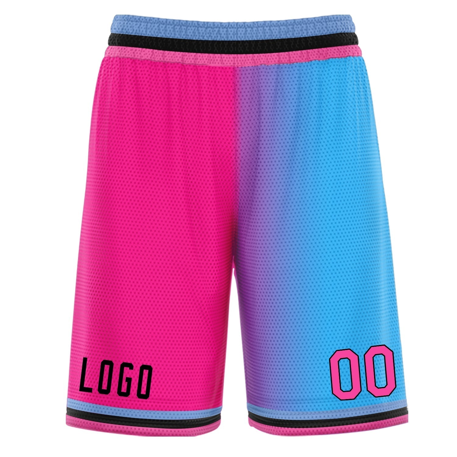 Custom Pink Blue Gradient Fashion Basketball Shorts Main image