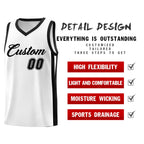 Custom White Black Classic Tops Basketball Jersey