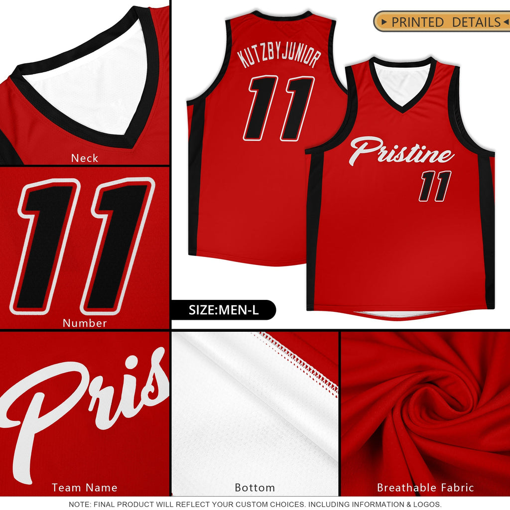 Custom White Black Classic Tops Basketball Jersey