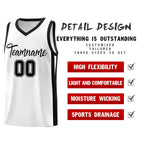 Custom White Black Classic Tops Basketball Jersey
