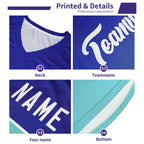 Custom Royal White Double Side Tops Training Basketball Jersey