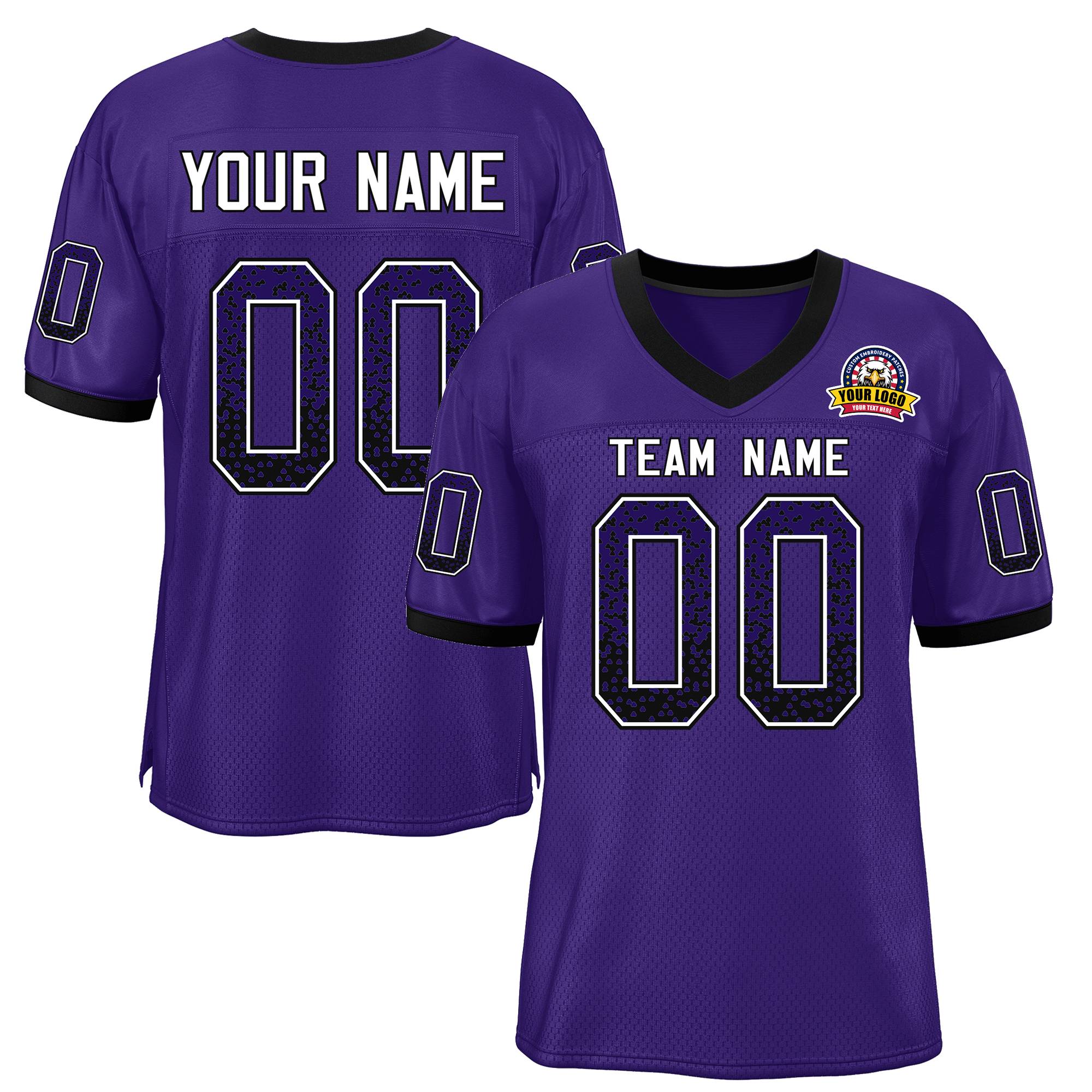 Custom Purple White-Black Drift Fashion Mesh Authentic Football Jersey Main image