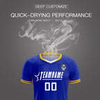 Custom Royal Classic Striped Personalized Soccer Tops/Sets Jersey