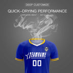 Custom Royal Classic Striped Personalized Soccer Tops/Sets Jersey