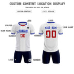 Custom White Classic Striped Personalized Soccer Tops/Sets Jersey