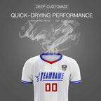 Custom White Classic Striped Personalized Soccer Tops/Sets Jersey