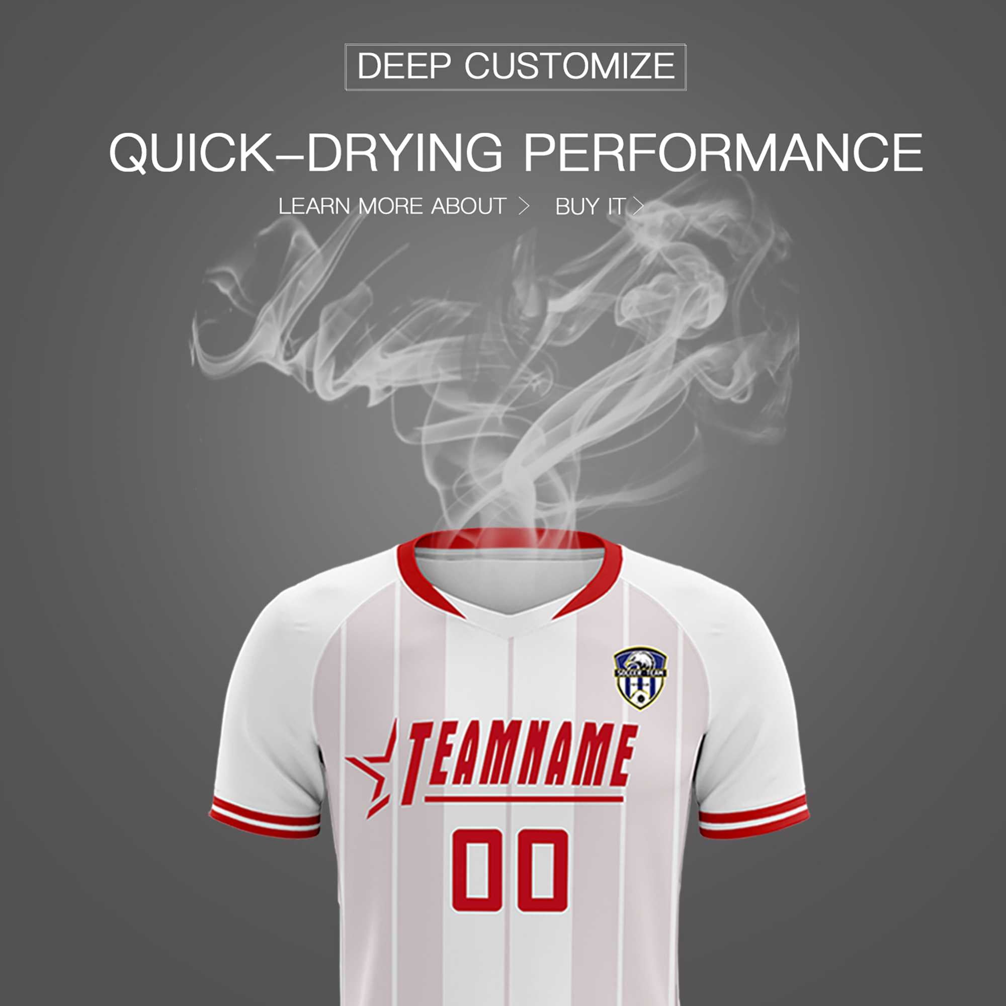 Custom White Classic Striped Personalized Soccer Tops/Sets Jersey